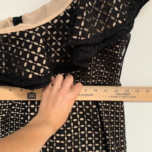 J. Crew dress lasercut one shoulder eyelet sheath dress 2p - Picture 3 of 6